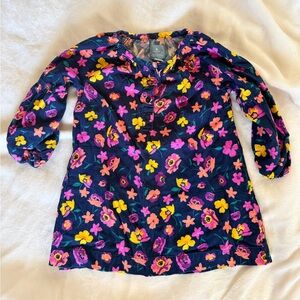 Toddler Girl Baby Gap Navy Floral Corduroy Tiered Dress 2T